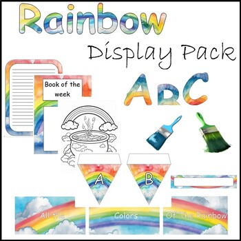 Preview of Rainbow Classroom Display Pack - Editable