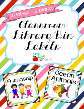 Preview of Rainbow Classroom Library Bin Labels EDITABLE