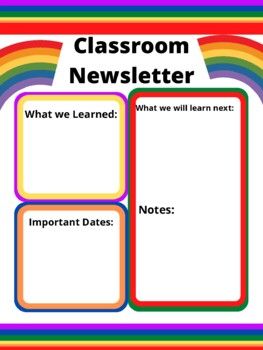 Preview of Rainbow Classroom Newsletter