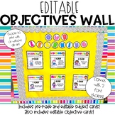 Rainbow Classroom Objectives Wall | Focus Wall | Editable