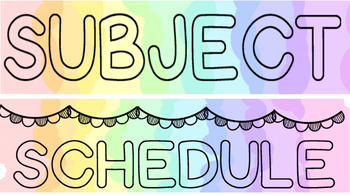 Rainbow Classroom Schedule by Randi's Room | Teachers Pay Teachers