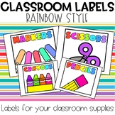 Rainbow Classroom Supply Labels