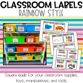 Rainbow Classroom Supply Labels With Real Photos