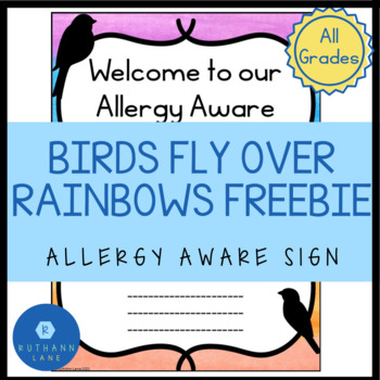 Preview of Rainbow Classroom Theme Allergy Letter to Parents and Visitors Classroom Decor