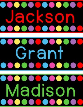 Rainbow Classroom Theme Editable Name Plates By Sandy's Schoolhouse Style