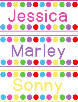 Rainbow Classroom Theme Editable Name Plates by Sandy's Schoolhouse Style