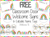 Rainbow Classroom Welcome Sign with Editable Name Tags