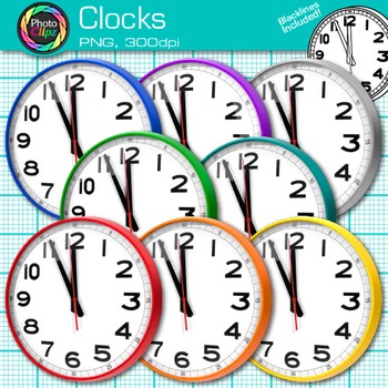 Preview of Rainbow Clock Clipart: 9 Simple Rainbow Clock Clip Art Images Transparent PNG