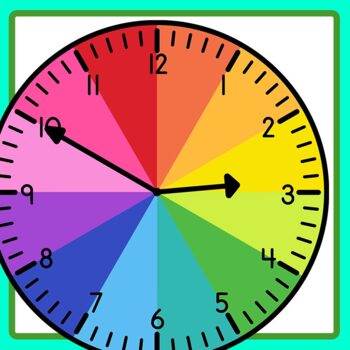 Rainbow Clock Faces - Divided into 12ths - Telling Time Math Clip Art ...