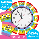 Rainbow Clock Labels for Telling Minute Time