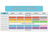 Rainbow Color-Coded Weekly Class Schedule Template: Organi