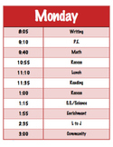 Rainbow Color Daily Schedule