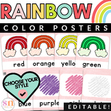 Rainbow Classroom Decor Color Posters | Editable Color Posters