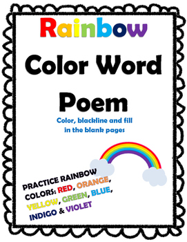 Preview of Rainbow Color Word Poem