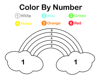 Rainbow Color by Number by Little Bee Craft Corner | TPT