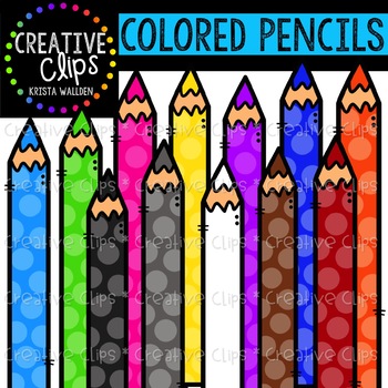 Rainbow Colored Pencils Clipart {Creative Clips Clipart} | TPT