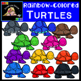 Rainbow-Colored Turtle/Tortoise Clipart {Sweet Line Design}