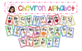 Rainbow / Colorful Chevron Alphabet with Pictures