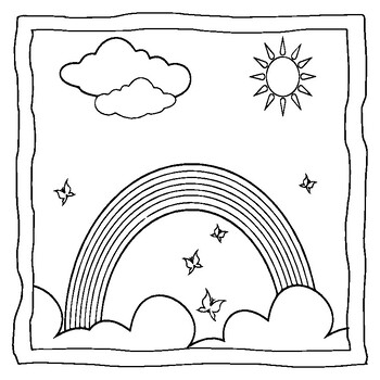 Rainbow Coloring Book : Easy and Fun Rainbow Coloring Pages for Kids
