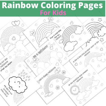 Rainbow Coloring Pages by Missy Printable Design | TPT