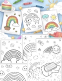 Rainbow Coloring Pages Printable kawaii-themed rainbows Co