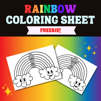 Rainbow Coloring Sheet - FREEBIE {in English & Spanish} by Ms Ki Art Store
