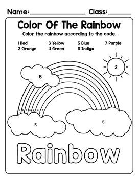 Rainbow Coloring worksheet by SANDEE STUDIO | TPT