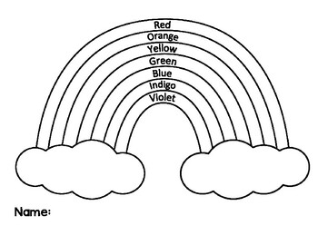 Rainbow Colors Worksheets (Includes variations for pink, indigo and violet)