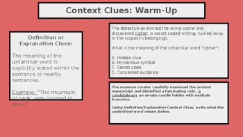 Preview of Rainbow Context Clues for Middle School Students