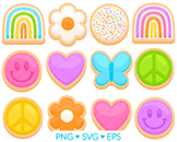 Rainbow Cookie Clipart - SVG, PNG, EPS Images - Cookie Dec