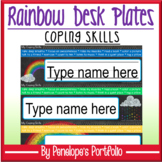 Desk Plates / Name Plates - Coping Skills, Rainbow Chalkbo