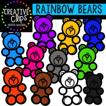 Preview of Rainbow Counting Bears {Creative Clips Clipart}