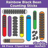 Rainbow Counting Popsicle Sticks Black Bean 98 Piece Clipa