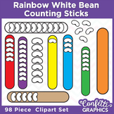 Rainbow Counting Popsicle Sticks White Bean 98 Piece Clipa