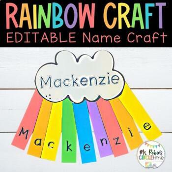 Preview of Rainbow Craft - EDITABLE Name Craft