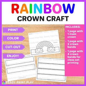 Rainbow Paper Crown Printable Spring Weather Coloring Craft