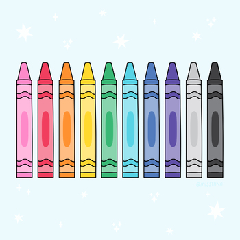 Rainbow Crayons SVG Digital Cut Files + Vectors and Clipart Printables