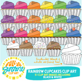 Rainbow Cupcakes Clip Art