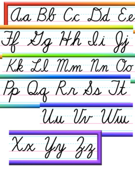 Preview of Rainbow Cursive Letter Line (6" x 132")