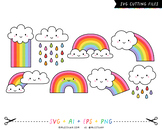 Rainbow Cuties SVG Digital Cut Files + Vectors and Clipart