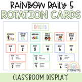 Rainbow Daily 5 Rotation Cards | Classroom Literacy Centre