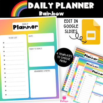 Preview of Rainbow Daily Planner (Google Slides Editable)
