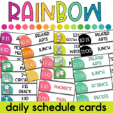 Rainbow Daily Schedule Cards with Moveable Images Editable