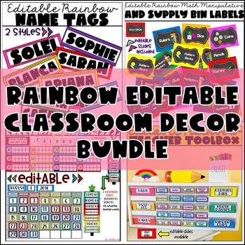 Brights Classroom Decor Mega Bundle (Editable Growing Bundle) by ...