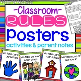 Rainbow Design Classroom Rules for Preschool, Pre-K, and K