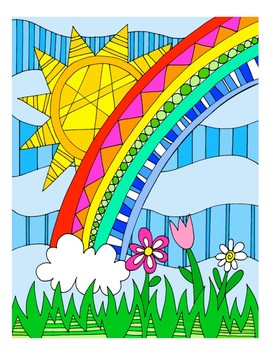 Rainbow DESIGN Coloring Page by CreativeArtwithD | TPT