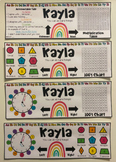 Rainbow Desk Name Tags