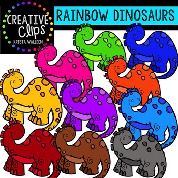 Preview of Rainbow Dinosaurs {Creative Clips Digital Clipart}