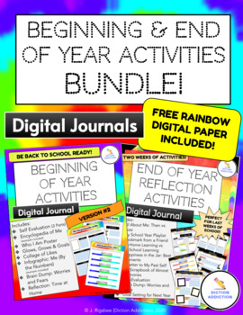 Preview of EOY and BOY Interactive Digital Journal Pack