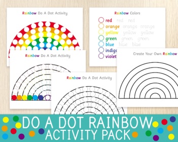 Preview of Rainbow Do A Dot Activity, Fine Motor Skills, Learn Colors, St. Patrick's Day